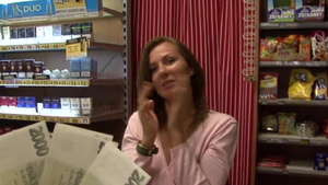 Young amateur Lara Braun homemade anal sex in a shop in HD