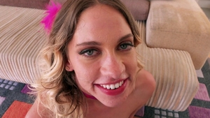 Blonde haired Khloe Kapri cumshot