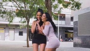 Brunette Katrina Moreno and perfect Canela Skin threesome