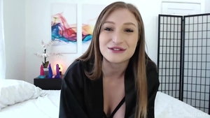 Brunette Skylar Snow fun with toys at the castings HD