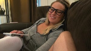 GF R.: Scarlett Jennings wearing glasses POV sucking cock