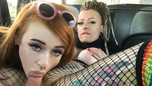 Fake Taxi: Filthy and inked BBW Azura Alii fetish FFM outdoors