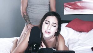 Rough nailing together with shaved latina brunette Judy Jolie