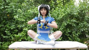 Cosplay rough nailing alongside long legged babe Keira Croft