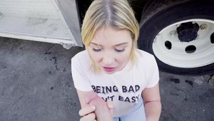 Busty Zelda Morrison hardcore cock sucking in the woods