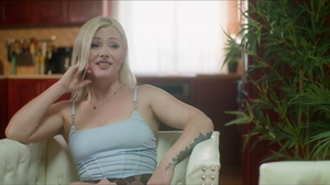 Big tits bounce in raw lesbian pounding